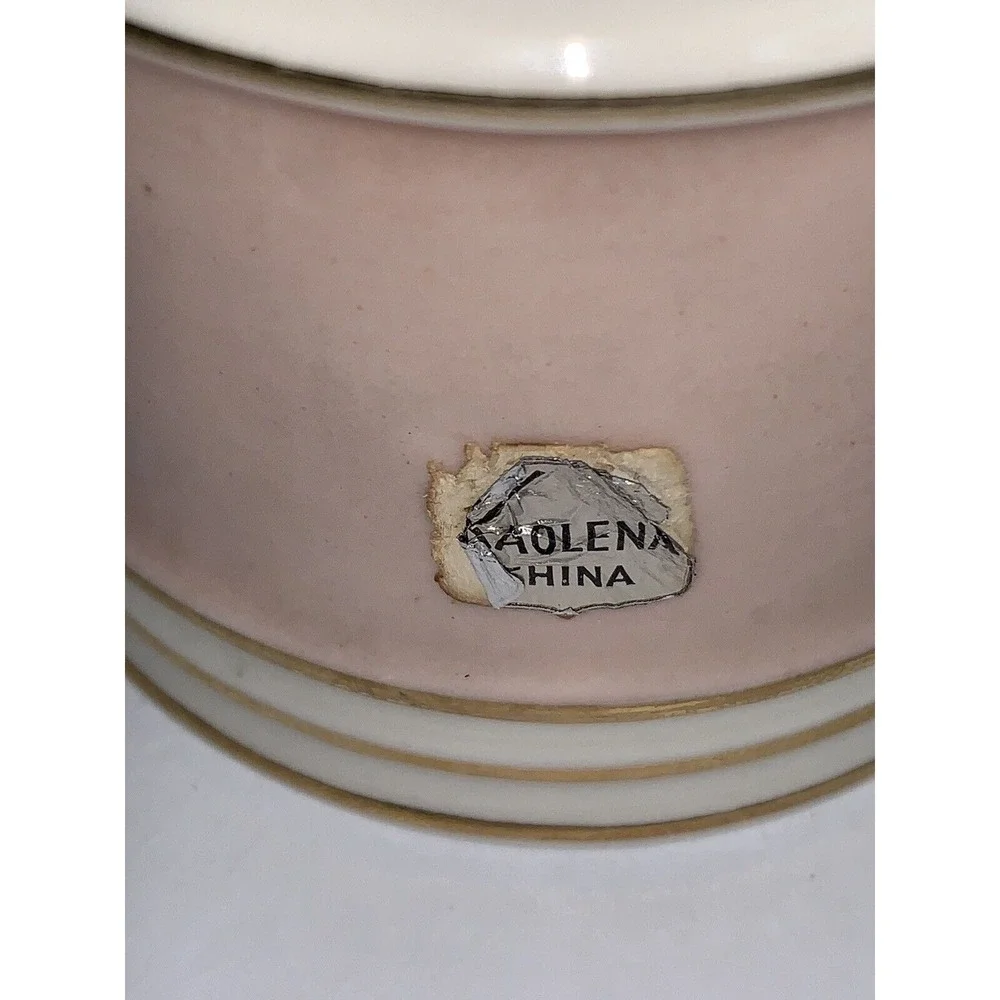 Vtg Fransiscan Canister Pottery Kaolena Vanity / Tea Pink Covered Jar 4.5
